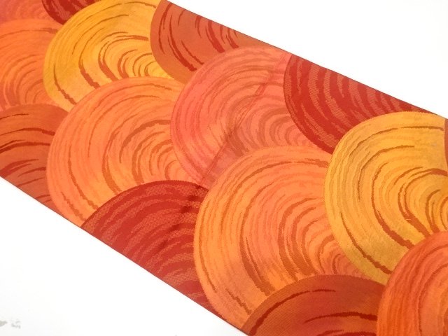 青海波模様織り出し　名古屋帯